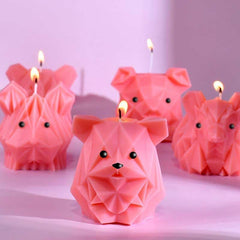 RKPM HOMES Dog Candle Mold I 3D Fondant Animal Silicone Epoxy Casting Mould I for DIY Handmade Ornament, Cake Décor, Aromatherapy, Soap, Resin Art Craft Making Home Party Decoration (Short Eared Dog)