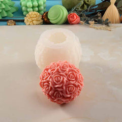 RKPM HOMES Large Rose Ball Candle Mold I 3D Fondant Flower Silicone Plaster Epoxy Mould I for DIY Handmade Chocolate, Cake Décor, Aromatherapy, Soap, Resin Art Craft Making, Home Party Decoration