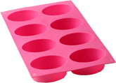 RKPM HOMES Soap Molds I 3D Fondant Oval Shape Silicone Mould I Handmade Sharp Soap Making Forms I for Bath Bombs Shower Steamer Lotion Bars Cake Baking Candle Tray - 8 Cavity