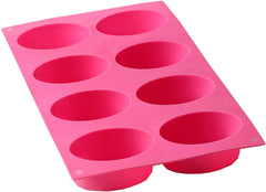 RKPM HOMES Soap Molds I 3D Fondant Oval Shape Silicone Mould I Handmade Sharp Soap Making Forms I for Bath Bombs Shower Steamer Lotion Bars Cake Baking Candle Tray - 8 Cavity