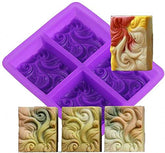 RKPM HOMES 4 Cavity Sea Wave Silicone Cake Baking Pan Jelly Pudding Mousse Mould Nautical Handmade Cloud Cold Process Soap Mold
