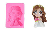 Silicone Fondant Mold Chocolate Candy Gumpaste Sugarcraft Cake Decorating Tools Paper Clay Mold (Wedding Girl & Boy Fondant)