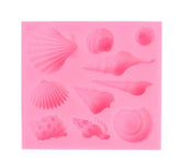 RKPM HOMES Silicone Mermaid Tail Fondant Soap Molds Seashell Sea Shell Starfish Chocolate Candy Sugarcraft Cake Decorating Polymer Clay Mold Tools. (Sea Shells Square)