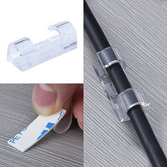 RKPM HOMES Cable Clips Organizer Self-Adhesive Drop Wire Holder Cord Management Clip (Transperent 60)