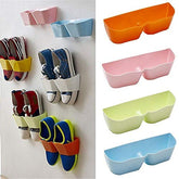 RKPM Wall HanHing Shoe Rack Slipper Storage Organizer Wall Mounted Shoe Organizer for Entryway Door,Bathroom,Shower Room (PINK)