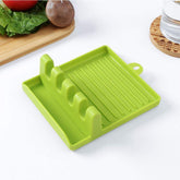 RKPM HOMES Plastic Silicone Heat Resistant Kitchen Utensil Rest Fork Mat Spoon Holder (Multicolor)