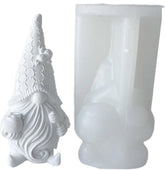 RKPM HOMES Gnome Dwarf Christmas Candle Mold I 3D Fondant Faceless Santa Claus Silicone Scented Wax Mould I for DIY Handmade Ornament Cake Décor Aromatherapy Soap Resin Art Craft Home Décor (B)