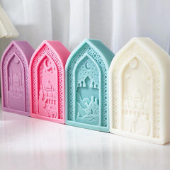 RKPM HOMES Classical Villas Palace Candle Mold I 3D Arabian Gate Castle Shape Casting Silicone Epoxy Mould I for DIY Handmade Ornament Aromatherapy Cake Décor Soap Resin Art Craft Home Decoration (Morning Ceremony)