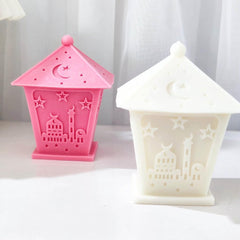 RKPM HOMES Eid Lamp Candle Mold I 3D Fondant Moon Four-Side Lamp Shape Silicone Epoxy Mould I for DIY Handmade Ornament Chocolate, Cake Décor, Aromatherapy, Soap, Resin Art Crafts Home Décor (Small)