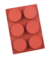 RKPM HOMES Round Shape Chocolate Mould | Silicone Disc Cake Mold | Fondant Molds DIY 3D Candy Bar | Ideal for Chocolate and Cake Decoration | for Cake, Brownie Topper, Gummy & Jello - 6 Cavity