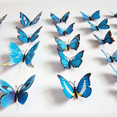 RKPM HOMES 3D Butterfly Wall Stickers Blue 12 Pcs (Magnetic)