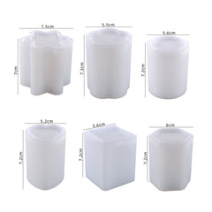 RKPM HOMES Candles Holders Resin Mold I Cylinder Pillar Silicone Epoxy Casting Mould I for Handmade DIY Jewelry Trinket Storage, Makeup Container, Flower Plant Pot, Pen Holder (Star Shape)