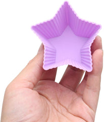 RKPM HOMES Paper Cake Cup Liners | Silicone Baking Cups | Muffin Cupcake Cases | Microwave or Oven Tray Safe | for Handmade Soap, Biscuit, Chocolate, Muffins, Jelly (Star Shape, 6 Pcs)