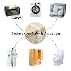 RKPM HOMES Child Baby Toddler Infant Safety Lock for Drawer Fridge Cabinet etc, 8 - Pieces, White