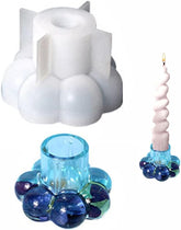 RKPM HOMES Taper Candle Holder Resin Mold I 3D Round Polka Dot Shape Candlestick Epoxy Casting Silicone Mould I Concrete Molds I for DIY Handmade Plaster Lipstick Pen Holder Flowers Plants Décor (A)