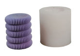 RKPM HOMES Striped Pillar Aesthetic Candle Molds I 3D Cylindrical Round Shape Ribbed Twist Geometric Silicone Wax Mould I for Handmade Ornament Aromatherapy Soap, Art Craft Making (No 2)