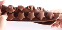 RKPM HOMES Silicone Chocolate Mold Candy Mold Jelly Ice Cube Tray Muffin Sugar Craft Fondant Mold Mould Cake Decorating Tools (15 Cavity Star Shape Chocolate Mold)