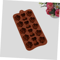 RKPM HOMES Chocolate Mould I 3D Fondant Cat Claw Bone Shape Silicone Baking Mold Tray I for Handmade DIY Jelly Cakes Dessert Candy Pastry Polymer Clay Muffin Cupcake Decoration Tool I Brown - 14Cavity