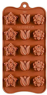 RKPM HOMES Silicone Chocolate Mold Candy Mold Jelly Ice Cube Tray Muffin Sugar Craft Fondant Mold Mould Cake Decorating Tools (3 Shape Flower Chocolate Mold)