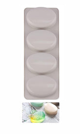 RKPM HOMES Soap Molds I 3D 4-Cavity Silicone Tray I Handmade Sharp Soap Making Forms I Mould for Bath Bombs Shower Steamer Lotion Bars Cake Baking Chocolate Ice DIY Candle Resin Art Craft (Oval)