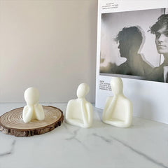 RKPM HOMES Hand Supported Cheek Human Candle Mold I 3D Body Silicone Abstract Sculpture Statue Mould I for Handmade Ornament Aromatherapy Soap, Clay Resin Casting, Art Craft Making (Left Hand)