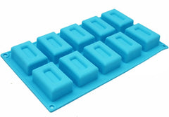 RKPM HOMES Soap Molds I 3D Fondant Rectangle Border Shape Silicone Mould I Handmade Sharp Soap Making Forms I for Bath Bombs Shower Steamer Lotion Bars Cake Baking Candle Tray - 10 Cavity