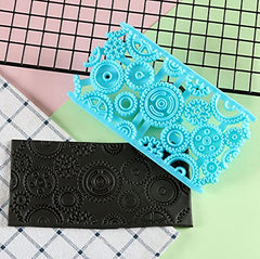 RKPM HOMES Cake Fondant Embossing Mould, Lace Flower Cookie Cutter Set, Diamond Shaped Biscuit Molds, Cake Fondant Cupcake Decorating Tool(Round Flower)
