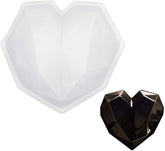 RKPM HOMES Diamond Heart Love Mousse Cake Mold Trays, Silicone Baking Pan-Food Grade & BPA Free-Not Sticky Mould Suitable for Mousse,Chocolate Brownie,Cheesecake,Jelly,Ice Cream (Diamond Plane Mold)