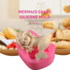 RKPM HOMES Sleeping Mermaid Chocolate Mould | Silicone 3D Baby Girl Candy Mold | Baking Tools for Cake Chocolate Candy Ice Jelly Soap Pudding | Cake Baking Moulds | Bakeware Molds – Multicolor