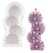 RKPM HOMES Daisy Flower Shape Pillar Resin Candle Molds I 3D Fondant Silicone Wax Mould I Handmade Candles Ornament Making I for DIY Chocolate, Cake Décor, Aromatherapy, Soap, Resin Art Craft Making
