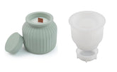 RKPM HOMES Storage Box Resin Molds I Concrete Round Stripe Silicone Casting Mould with Lid I for DIY Handmade Candles Necklace Earring Art Crafts Jewelry Ring Trinket Container Flower Pot (Large)