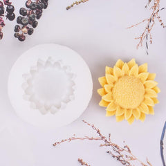 RKPM HOMES Chrysanthemum Chocolate Mold I 3D Fondant Sunflower Flower Shape Silicone Candy Mould I for DIY Handmade Cake Décor Aroma Beads Polymer Clay Soap Pendant Resin Candle Art Crafts Making (A)