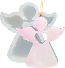RKPM HOMES Angel Loving Heart Shape Candle Molds I 3D Fondant Angels Silicone Plaster Epoxy Mould I for DIY Handmade Ornament Chocolate Cake Décor Aromatherapy Soap Resin Art Crafts Home Decoration (Small)