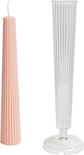 RKPM HOMES Long Pole Candle Mould I Flat Head Striped Pillar Column Cylinder Acrylic Candlestick Wax Mold I for DIY Handmade Ornament Aromatherapy Cake Home Wedding Dinner Party Décor Art Craft Making