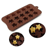 RKPM HOMES Star Shape Chocolate Mould | Silicone Candy Mold | Baking Tools for Cake Chocolate Candy Ice Jelly | Cake Baking Moulds | Bakeware Molds | Brown – 15 Cavity