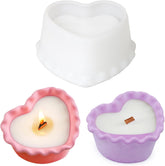 RKPM HOMES Candle Holders Vase Resin Mold I 3D Wave Heart Shape Casting Silicone Epoxy Candlestick Mould I Concrete Molds for DIY Handmade Storage Box Plaster Art Crafts Flower Plant Holder Home Décor