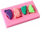 RKPM HOMES Baby Feet Hand Shape Chocolate Mould | 3D DIY Fondant Silicone Candy Mold | Baking Tools for Cake Chocolate Candy Ice Jelly Soap | Cake Baking Moulds | Bakeware Molds | 4 Cavity –Multicolor