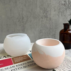 RKPM HOMES Planter Mold I Casting Plant Silicone Epoxy Candlestick Mould I Succulent Concrete Vase Resin Molds I for DIY Handmade Jewelry Trinket Makeup Storage Candle Flower Pot Pen Holder (Round)