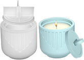 RKPM HOMES Candles Holders Resin Mold I Striped Round Shape Concrete Silicone Epoxy Casting Jar Mould with Lid I for DIY Handmade Necklace Art Crafts Jewelry Storage Box Ring Trinket Container (Tri)