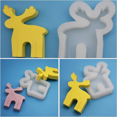 RKPM HOMES Deer Shape Candle Mold I 3D Fondant Reindeer Silicone Epoxy Mould I Animal Molds for DIY Handmade Chocolate, Cake Décor, Aromatherapy, Biscuit, Soap, Silica Gel Resin Art Craft Making