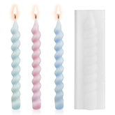 RKPM HOMES Candle Stick Mold I 3D Long Tall Spiral Taper Pillar Silicone Epoxy Mould I for DIY Handmade Ornament Cake Décor Aromatherapy Soy Wax Resin Art Craft Making Home Table Decoration