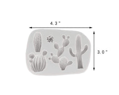 RKPM HOMES 5-Cavity Cactus Silicone Fondant Mold Cacti Sugarcraft Chocolate Candy Mold Cupcake Cake Decorating Tools Polymer Clay Mold Pack of 1 Cactus Mold Size - 11.1 X 8 X 1.2 Cm