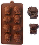 RKPM HOMES Animal Shape Chocolate Mould | Silicone Candy Mold | Baking Tools For Cake Chocolate Candy Ice Jelly | Cake Baking Moulds | Bakeware Molds | Brown 8 Cavity,10X10X10 Cm