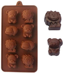 RKPM HOMES Animal Shape Chocolate Mould | Silicone Candy Mold | Baking Tools For Cake Chocolate Candy Ice Jelly | Cake Baking Moulds | Bakeware Molds | Brown 8 Cavity,10X10X10 Cm