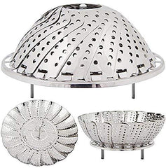 100% Stainless Steel Vegetable Steamer Basket/Insert for Pots, Pans, Crock Pots & More 5.5" to 9.3"
