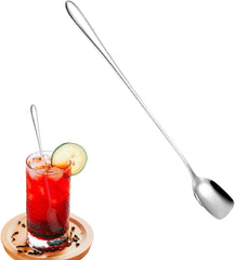 RKPM HOMES Stainless Steel Coffee Mixing Spoon I Square Head Long Handle Stirring Spoons I for Ice Cream, Bartender Mixing, Cocktail Stirrers for Tea Coffee Milkshake – Silver