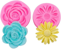 RKPM HOMES Flower Chocolate Mold I 3D Fondant Chrysanthemum Sunflower Shape Silicone Candy Mould I Cake Décor Aroma Beads Polymer Clay Soap Pendant Resin Candle Art Crafts Making (Flower)