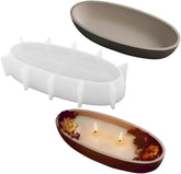 RKPM HOMES Vessel Candle Mold I Boat Shape Silicone Concrete Jar Mould I Oval Bowl Resin Molds for DIY Handmade Art Crafts Jewelry Storage Tray Ring Trinket Container Box Home Table Décor (Small)