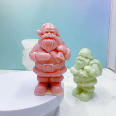 RKPM HOMES Christmas Candle Mold I 3D Santa Claus Backpack and Gift Bag Shape Silicone Scented Wax Mould I for DIY Handmade Ornament Cake Décor Aromatherapy Soap Resin Clay Art Craft Home Décor (A)