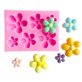 RKPM HOMES Rectangle Fondant Mold I 3D Petal Flower Shape Silicone Baking Mould I for Handmade DIY Jelly Cakes Dessert Candy Chocolate Pastry Polymer Soap Resin Candle Muffin Cupcake Décor – 5 Cavity